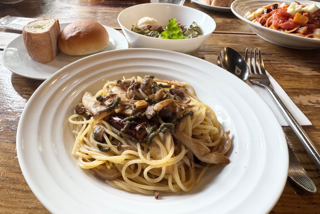 ランチセット（キノコのペペロンチーノ バジル風味）