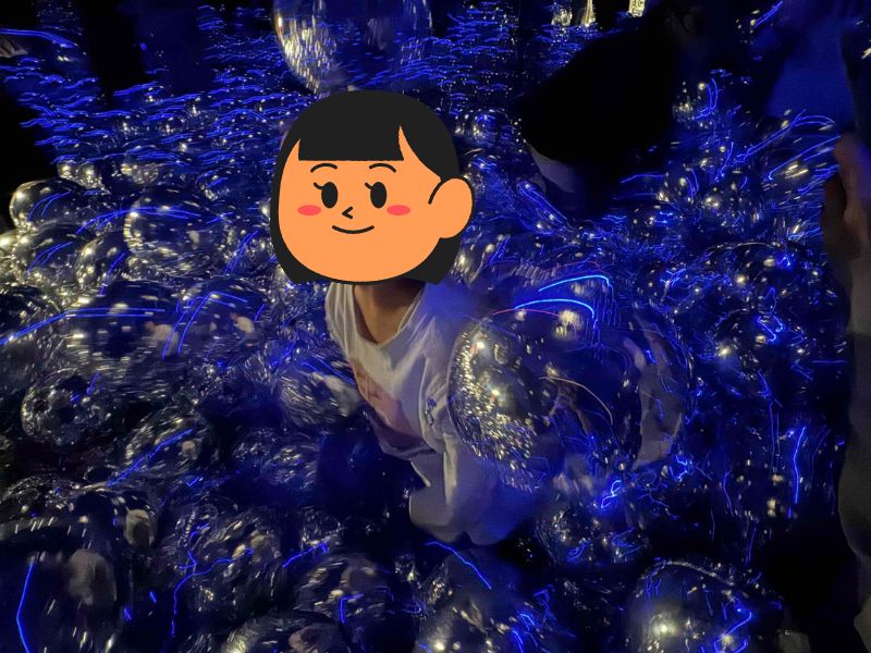 チームラボ バイオヴォルテックス京都「変容する連続体」展示の様子