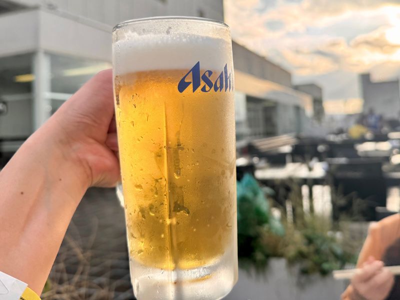 京都高島屋S.C.屋上ビアガーデンで飲んだ冷たい生ビール